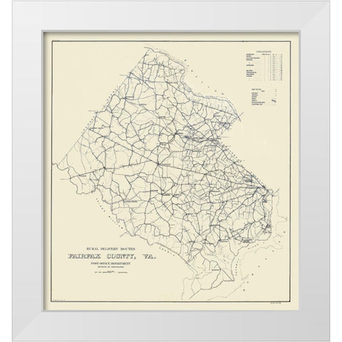 Fairfax County Virginia - 1912 White Modern Wood Framed Art Print by Unknown