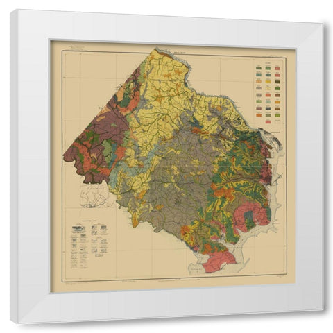 Fairfax County Virginia - Kingling 1915 White Modern Wood Framed Art Print by KIngling