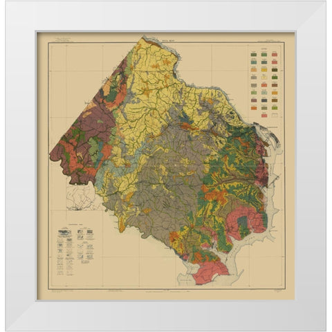 Fairfax County Virginia - Kingling 1915 White Modern Wood Framed Art Print by KIngling