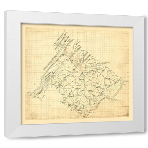 Frederick County Virginia - 1860 White Modern Wood Framed Art Print by Unknown