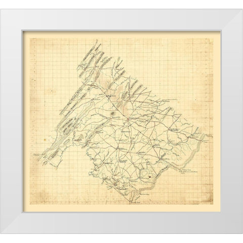 Frederick County Virginia - 1860 White Modern Wood Framed Art Print by Unknown