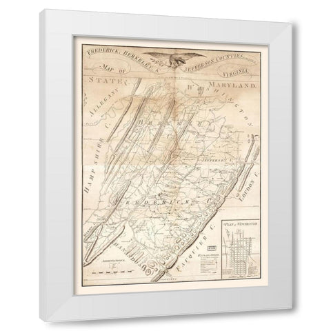 Frederick Berkeley Jefferson County Virginia - Tarte 1809 White Modern Wood Framed Art Print by Tarte