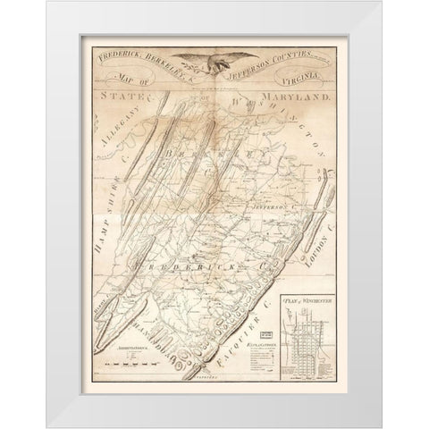 Frederick Berkeley Jefferson County Virginia - Tarte 1809 White Modern Wood Framed Art Print by Tarte