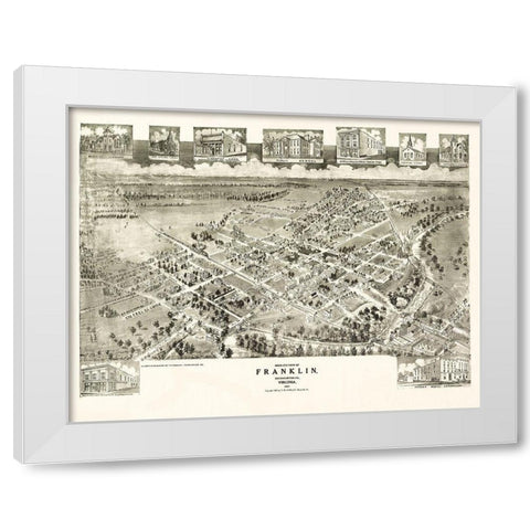 Franklin Virginia - Fowler 1907 White Modern Wood Framed Art Print by Fowler