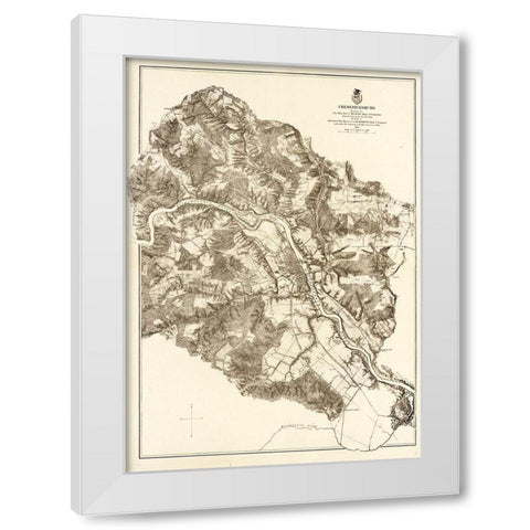 Fredericksburg Virginia - Milcher 1867 White Modern Wood Framed Art Print by Michler