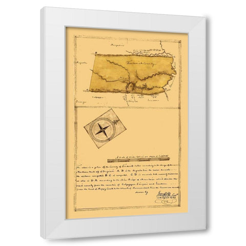 Frederick County Virginia - Roffers 1796 White Modern Wood Framed Art Print by Roffers