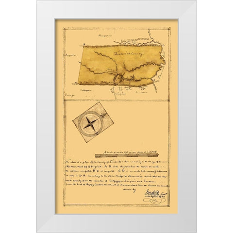 Frederick County Virginia - Roffers 1796 White Modern Wood Framed Art Print by Roffers