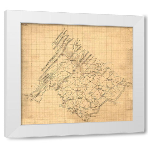 Frederick County Virginia - 1860 White Modern Wood Framed Art Print by Unknown