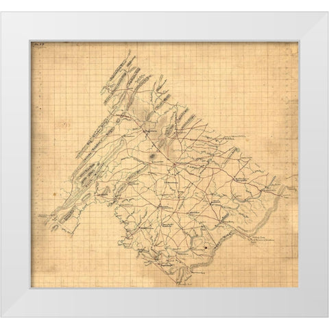 Frederick County Virginia - 1860 White Modern Wood Framed Art Print by Unknown