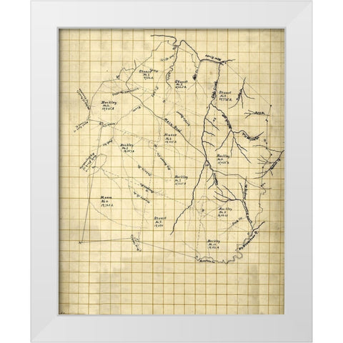 Giles County Virginia - 1794 White Modern Wood Framed Art Print by Unknown