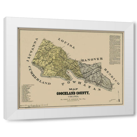 Goochland County Virginia - George 1881 White Modern Wood Framed Art Print by George