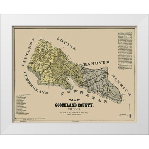 Goochland County Virginia - George 1881 White Modern Wood Framed Art Print by George