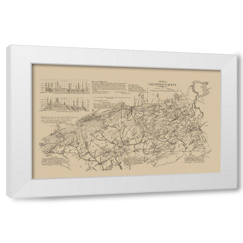 Grayson County Virginia - Boyd 1897 White Modern Wood Framed Art Print by Boyd