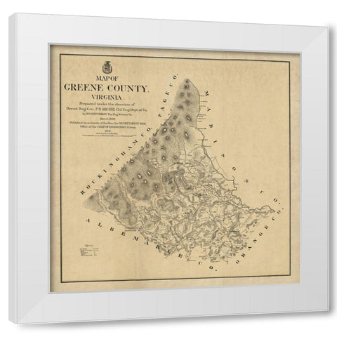 Greene County Virginia - Hotchkiss 1875 White Modern Wood Framed Art Print by Hotchkiss