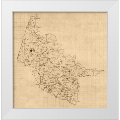 Hanover County Virginia - 1860 x 23 x 23.57 White Modern Wood Framed Art Print by Unknown