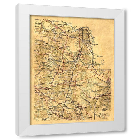 Hanover County Virginia - 1860 White Modern Wood Framed Art Print by Unknown