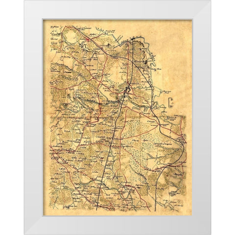 Hanover County Virginia - 1860 White Modern Wood Framed Art Print by Unknown