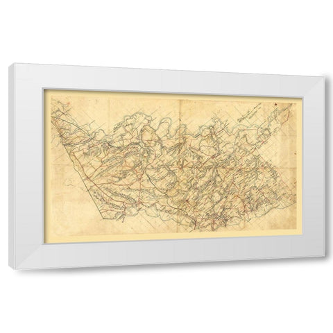 Hanover County Virginia - Strong 1860 White Modern Wood Framed Art Print by Strong
