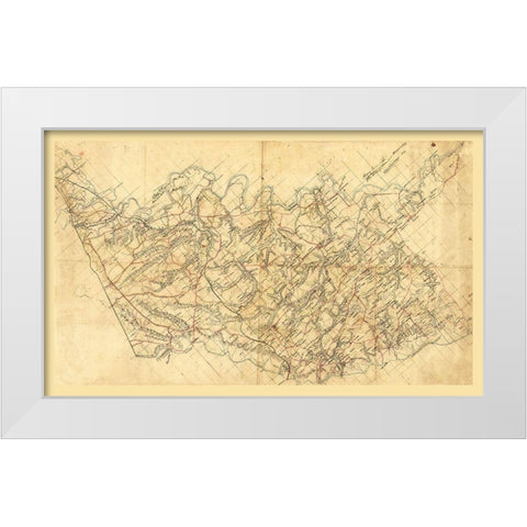 Hanover County Virginia - Strong 1860 White Modern Wood Framed Art Print by Strong