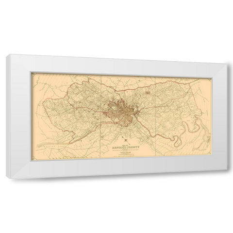 Henrico County Virginia - Crawford 1916 White Modern Wood Framed Art Print by Crawford