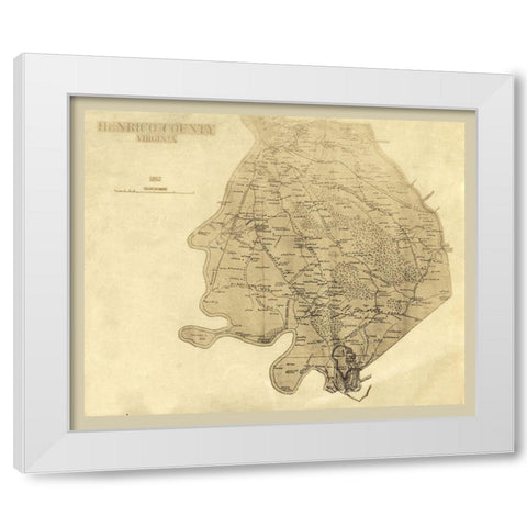 Henrico County Virginia - 1862 White Modern Wood Framed Art Print by Unknown