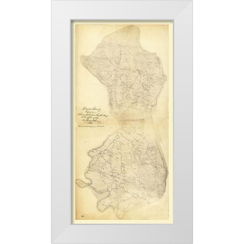 Henrico County Virginia - Smith 1864 White Modern Wood Framed Art Print by Smith