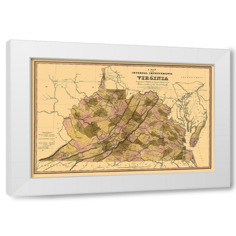 Internal Improvements Virginia - Crozet 1848 White Modern Wood Framed Art Print by Crozet