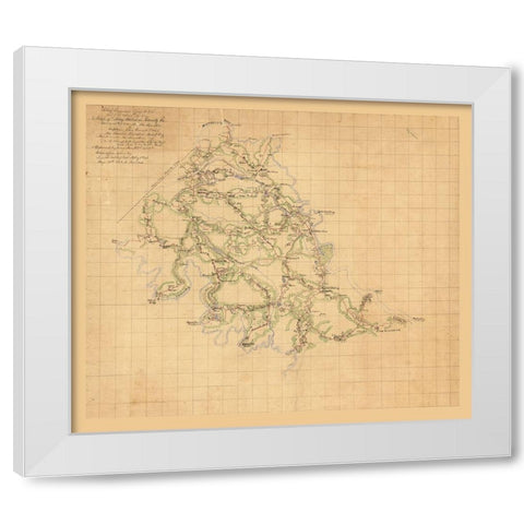 King William County Virginia - Hotchkiss 1863 White Modern Wood Framed Art Print by Hotchkiss