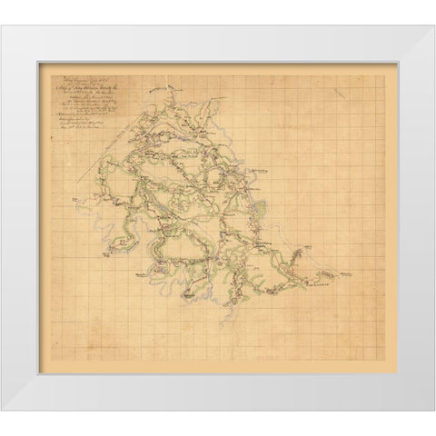King William County Virginia - Hotchkiss 1863 White Modern Wood Framed Art Print by Hotchkiss