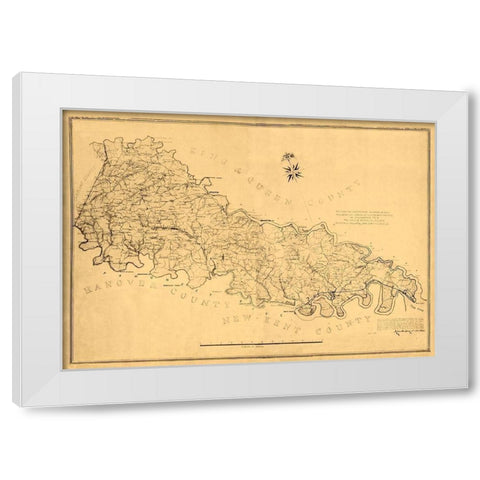 King William County Virginia - Gilmer 1865 White Modern Wood Framed Art Print by Gilmer
