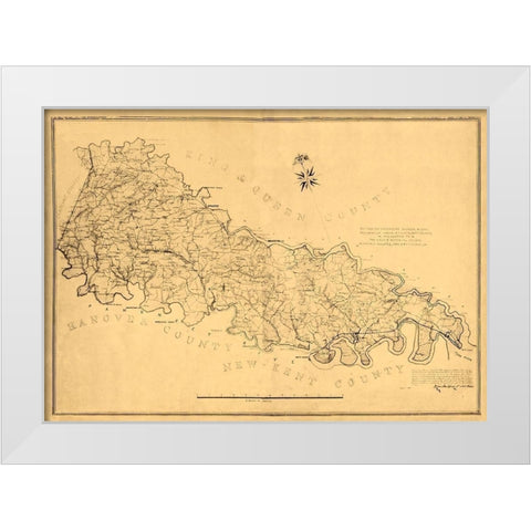 King William County Virginia - Gilmer 1865 White Modern Wood Framed Art Print by Gilmer