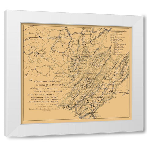 Lexington Presbyterian Synod of Virginias 1886 White Modern Wood Framed Art Print by Hotchkiss