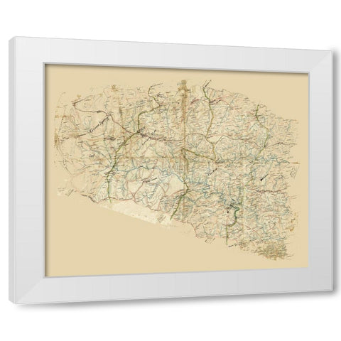 Louisa County Virginia - 1860 White Modern Wood Framed Art Print by Unknown