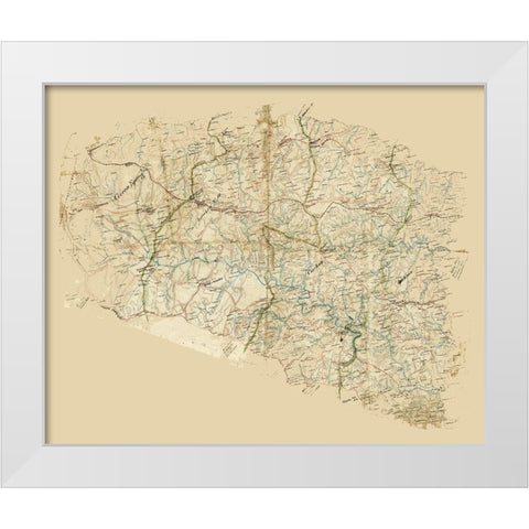 Louisa County Virginia - 1860 White Modern Wood Framed Art Print by Unknown