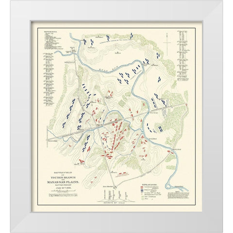 Youngs Branch Manassas Plains Virginia White Modern Wood Framed Art Print by Michler