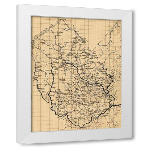 Madison County Virginia - 1860 White Modern Wood Framed Art Print by Unknown