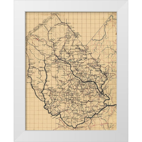 Madison County Virginia - 1860 White Modern Wood Framed Art Print by Unknown