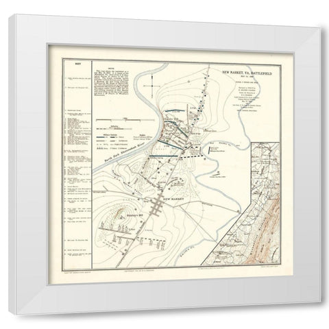 New Market Virginia - Colonna 1864 White Modern Wood Framed Art Print by Colonna