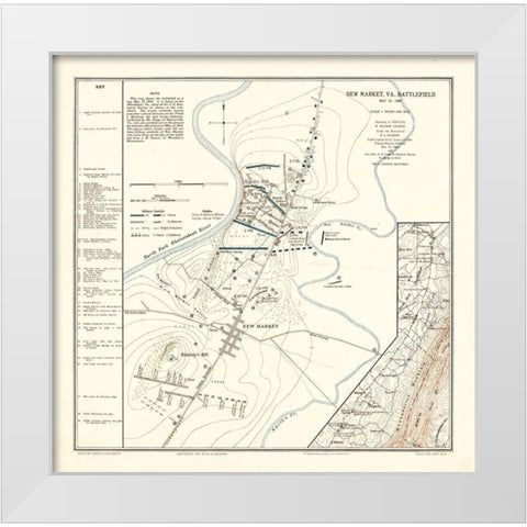 New Market Virginia - Colonna 1864 White Modern Wood Framed Art Print by Colonna