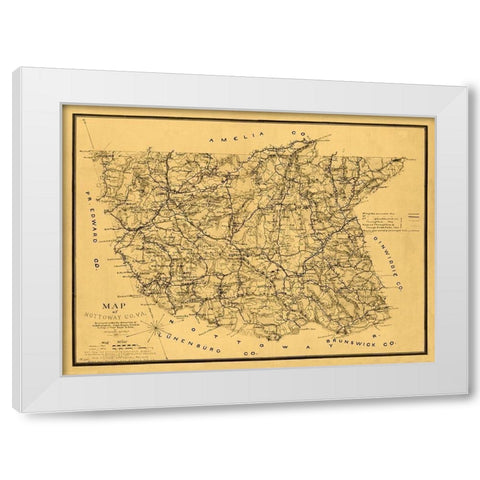 Nottoway County Virginia - Campbell 1864 White Modern Wood Framed Art Print by Camphell