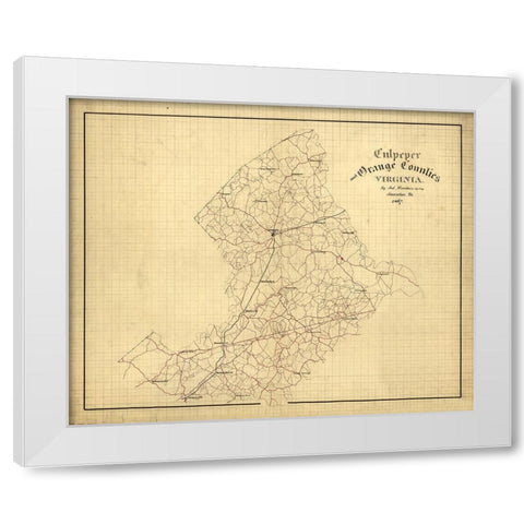 Orange County Virginia - Hotchkiss 1867 White Modern Wood Framed Art Print by Hotchkiss