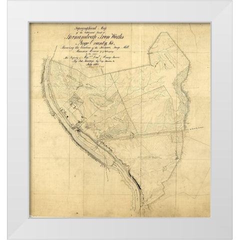 Page County Virginia - Hotchkifs 1865 White Modern Wood Framed Art Print by Hotchkifs