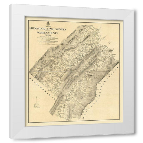 Page County Virginia - Michie 1875 White Modern Wood Framed Art Print by Michie