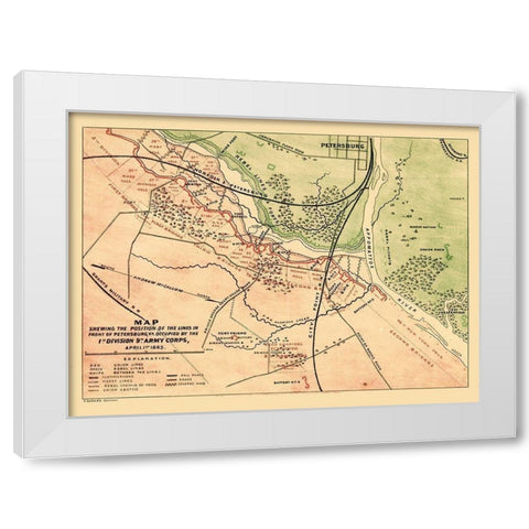 Petersburg Virginia - 1866 White Modern Wood Framed Art Print by Unknown