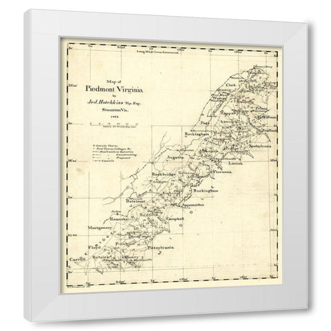 Piedmont Virginia - Hotchkiss 1873 White Modern Wood Framed Art Print by Hotchkiss