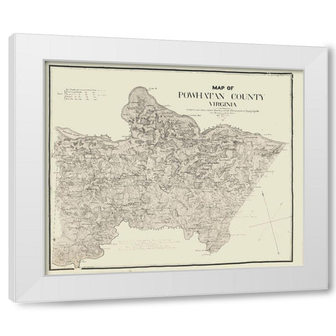 Powhatan County Virginia - Campbell 1864 White Modern Wood Framed Art Print by Cambell