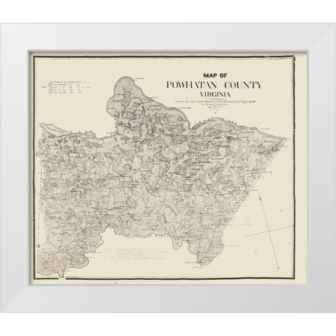Powhatan County Virginia - Campbell 1864 White Modern Wood Framed Art Print by Cambell