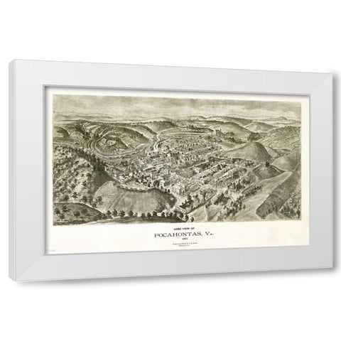 Pocahontas Virginia - Fowler 1911 White Modern Wood Framed Art Print by Fowler