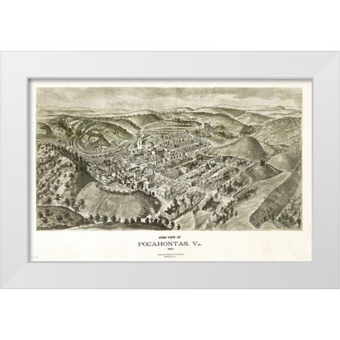Pocahontas Virginia - Fowler 1911 White Modern Wood Framed Art Print by Fowler
