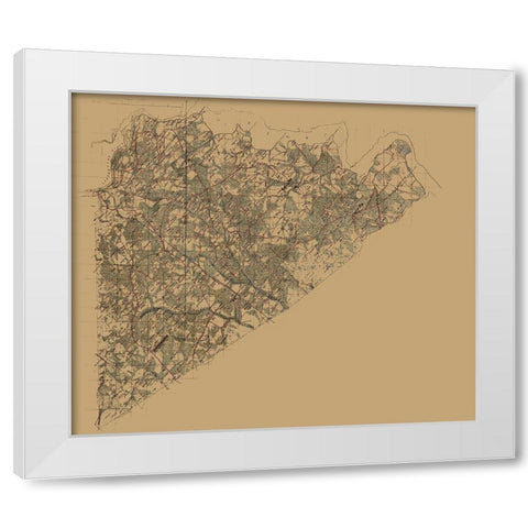 Prince George County Virginia - 1864 White Modern Wood Framed Art Print by Unknown